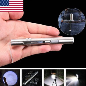 USA 10000Lumens Portable Super Bright Led USB Rechargeable Pen Pocket Torch Lamp