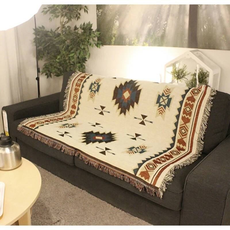 Blumen Bestickt Tagesdecke Bett Boho Wandbehang Wandteppich Reise Deckel Teppich - Bild 1 von 4