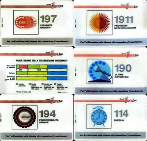 6 RIPRODUZIONI PVC DI SCHEDE TELEFONICHE SVEGLIETTE NUMERI UTILI G P 73 C&C 2001 - Foto 1 di 2