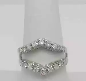 2Ct Round Cut Lab-Created Diamond Enhancer Guard Wrap Ring 14K White Gold Plated - Picture 1 of 5