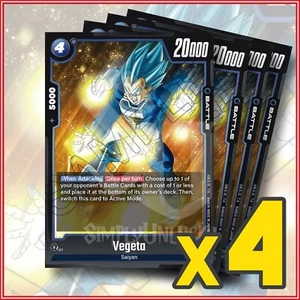 DRAGON BALL SUPER FUSION WORLD: Vegeta Awakened Pulse FB01-059 R x4 - Picture 1 of 2