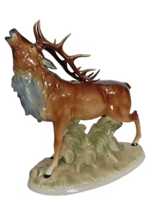Gräfenthal Heinz & Co. Porzellan Figur Röhrender Hirsch  #039 - Bild 1 von 5
