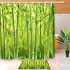 Bamboo Leaves Waterproof Bathroom Polyester Shower Curtain Liner Water Resistant