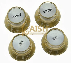 4x LP Gitarrenreflektor Knöpfe Gold/Silber Top Hutknöpfe passt Epiphone Les Paul SG - Bild 1 von 3