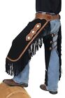 Western Chinks - Chaps - Black Suede Leather - Basketweave Tooling - S,M,L,XL