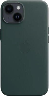 Genuine / Official Apple iPhone 14 Leather MagSafe Case - Forest Green - New