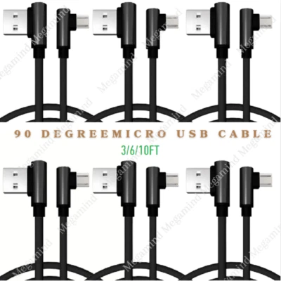 90 Degree Right Angle Micro USB to USB A Cable Charge For Samsung Android Lot - Image 1 of 4