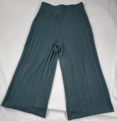 Pantalones cortos de pierna ancha de jersey celestial acanalado cepillado Denim & Co. para mujer talla XS Foto 1 de 4