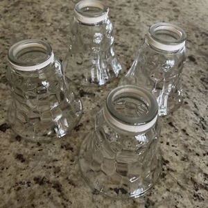 4 Ceiling Fan Replacement Light Globes Clear Glass Heavy Patch Design - Picture 1 of 3