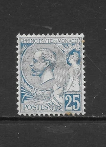 MONACO SCOTT 21 MH VF - 1901 25c DP BLUE ISSUE - PRINCE ALBERT I - Picture 1 of 2