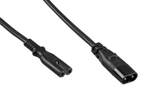 2M UK Mains Power Plug C7 Figure 8 to C8 Extension Cord Cable Lead - Picture 1 of 1
