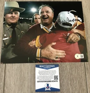 BOBBY BOWDEN SIGNED FLORIDA STATE SEMINOLES 8x10 PHOTO E w/PROOF BECKETT BAS COA - Picture 1 of 2
