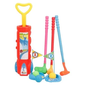 Kids Golfs Club Set Golfer Cart With Wheels 4 Colorful - Picture 1 of 10