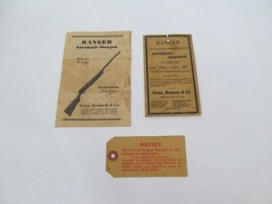 Sears and Roebuck Ranger Shotgun Manual and Paper Tags Only Vintage - Picture 1 of 2