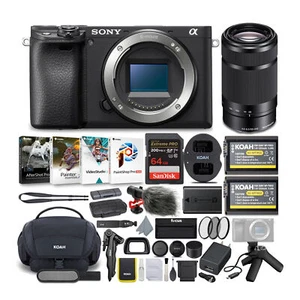 Sony Alpha a6400 Mirrorless Digital Camera Body Kit with 55-210 lens, Grip & Mic - Picture 1 of 12
