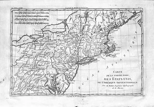 Antique maps, Bonne, Nord/Sud des Etats Unis de l'Amerique Septentrionale - Picture 1 of 2