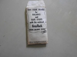 Grey-Rock Bremsenset Manheim PA U.S. Asbest Saitenbremse Prüfkarte, Umschlag 1930 - Bild 1 von 5