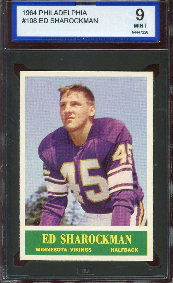 1964 PHILADELPHIA #108 ED SHAROCKMAN ISA 9 VIKINGS  *ADT4757 - Image 1 of 2