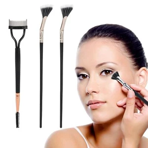 Eyelash Separator Comb & 2pcs Mascara Fan Brush Folding Angle Scalloped Lash ... - Picture 1 of 7