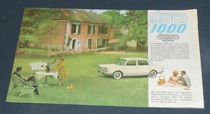 Plaquette publicitaire de la Simca 1000 | Bon état - Picture 1 of 2
