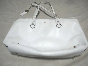 Ralph Lauren Lauren Handtasche weiß mit schwarz-goldenem Besatz - Bild 1 von 4