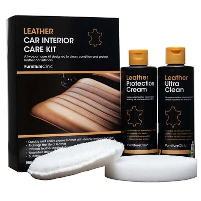 Kit d'entretien pour Intérieur Cuir de Voiture - Kit de Nettoyage Premium pou... - Photo 1/4