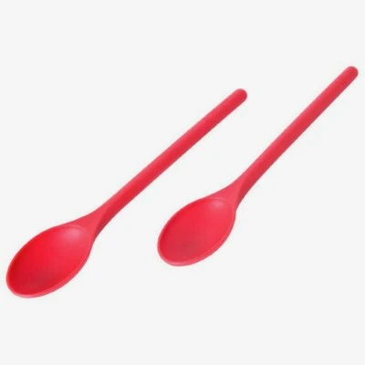 Farberware Red MIXING SPOONS Serving Nylon/Plastic Deep Well 5216096 2pk NEW - Image 1 of 2