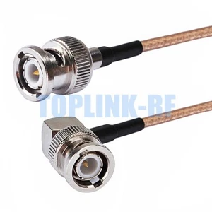 BNC Male Plug to BNC Male Right Angle RA RF Connector Pigtail Coax Cable RG316 - Imagen 1 de 4