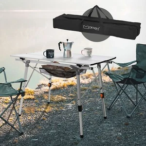 Mesa de camping plegable alumino mesita acampada regulable altura bolsa guardado - Imagen 1 de 9