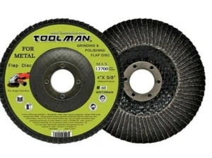 10 Stück 4 Zoll x 5/8 Zoll TOOLMAN USA Schleifen Polieren Lamellenscheibe Winkelschleifscheibe - Bild 1 von 4