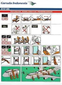 Safety Card - Garuda Indonesia - B747 300 (S3079) - Picture 1 of 1