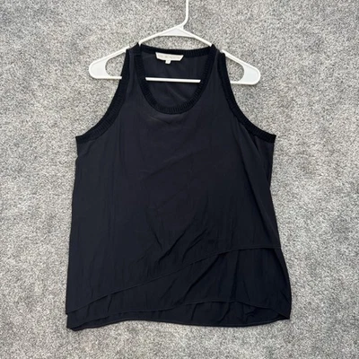 Blusa sin mangas Lola & Sophie para mujer pequeña negra en capas hecha en EE. UU. Foto 1 de 4