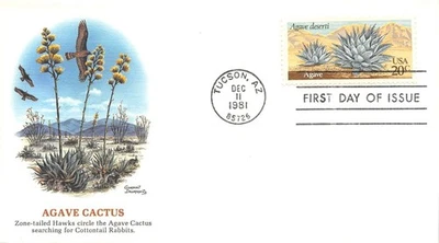 Scott #1949 Agave Cactus 1981 First Day Cover FDC Fleetwood Tucson AZ - Image 1 of 2