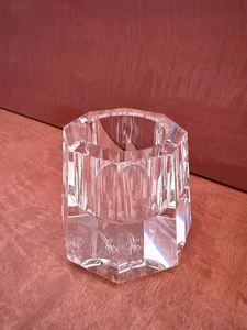 Oleg Cassini Signed Octagon Crystal Candle Holder - Picture 1 of 3
