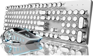 EWEADN TK950 Typewriter Keyboard Wireless Mechanical Keyboard 104 Keys White. - Picture 1 of 8