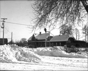 Boston & Albany (B&A) - Depósito - Westfield, MA - Negativo original en blanco y negro - Imagen 1 de 1