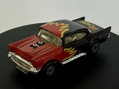 1979 Matchbox Superfast '57 Chevy Black w/ Red Flames Loose Made in Macau - Image 1 of 4