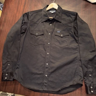 Iron Heart West Point Western Black Snap Front Orange Stitching on Placket  XL - Image 1 of 4