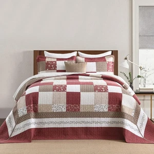 100% Baumwolle King Tagesdecke 128"x120", Übergröße Quilt Set, Extra Breite Tagesdecke... - Bild 1 von 8