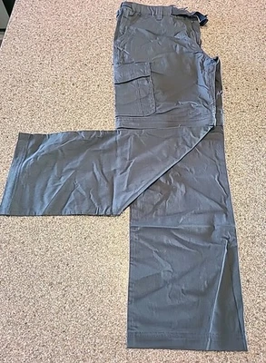 Pantalones/pantalones cortos convertibles para hombre - Ropa BC - Carga - Frente plano - L × 32 - Gris/Verde Foto 1 de 4