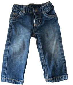 Carters Baby Unisex Jeans 9Mths Blue Snap Button Elastic Waist Pull On Pants - Bild 1 von 5