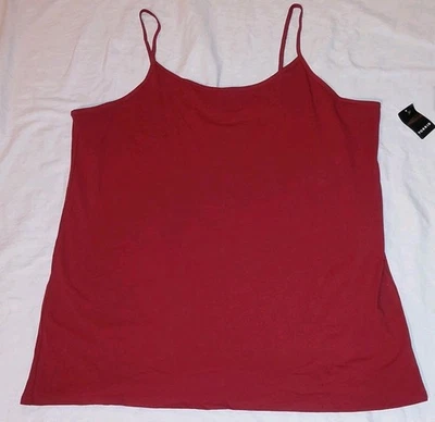 Túnica Mujer Tanque Rojo Oscuro Cami Camisa Torrid 6 6X 30 Dama Foxy Scoop Plus Top  Foto 1 de 4