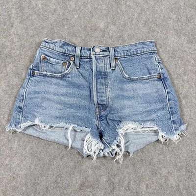 Pantalón corto Levis 501 XX corte desgastado para mujer talla W24 (25x2 real) azul denim Foto 1 de 4