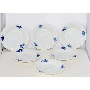 Royal Copenhagen Blue Flowers Angular Saucers for Bouillon Cup X-5 MINT 10/8608 - Picture 1 of 13