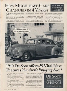 Zeitschriftenanzeige - 1940 - De Soto - De Luxe Coupe - Bild 1 von 1