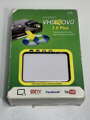 Honestech VHS to DVD/BLU-RAY 7.0 Deluxe Video Conversion Solution USB Windows - Image 1 of 4