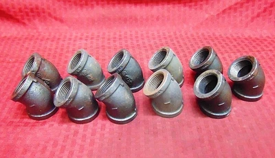 MALLEABLE IRON 45° ELBOW SIZE: 1"  (LOT OF 11) - Image 1 of 4
