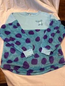 Disney Parks Monsters Inc Sulley Spirit Jersey Small ROOOOAR! Fuzzy Shirt Rare - Picture 1 of 23