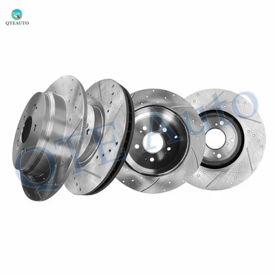 Rotores de freno ranurados perforados 4P delanteros 330 mm-traseros 334 mm para Honda Pilot 2009-2015 Foto 1 de 4