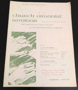Vintage Kirchenorganistenseminar an der Konsole Baldwin Piano Company Notenblätter - Bild 1 von 5